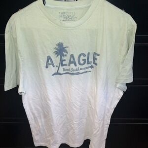 American Eagle Lived In Tee Ombré Green White Medium‎ Tropical Soft!